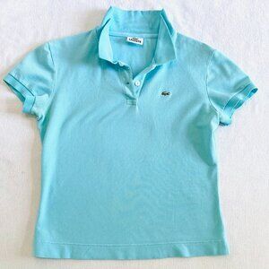 Vintage Lacoste polo shirt Women's Small aqua short sleeve preppy timeless